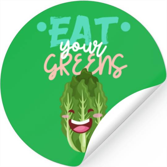 Cute Eat Your Greens Graphic Stickers