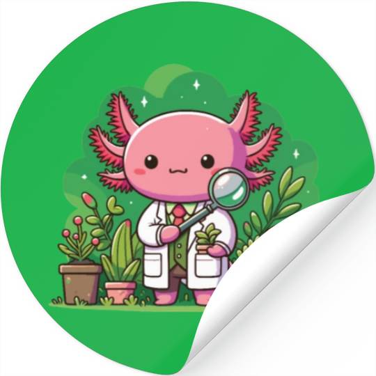 Axolotl As A Hobby Gardener Biologist Researcher Stickers