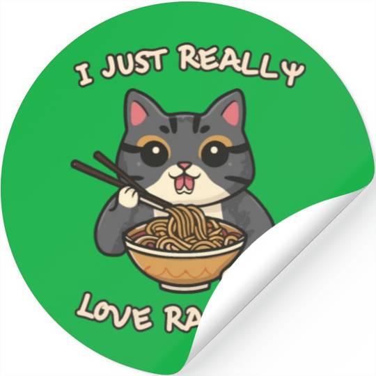 I just really love ramen cat Stickers