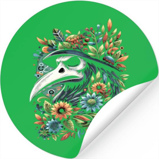 Spooky Halloween Horror Plague Doctor Black Death Stickers