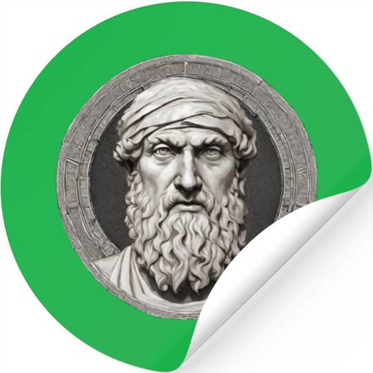 Pythagoras Greek Mathematician Artwork Stickers