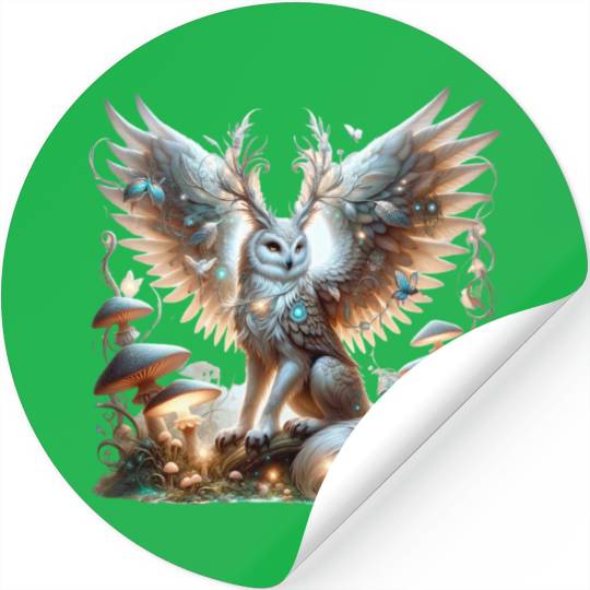 Mystic Owl of the Enchanted Forest Stickers