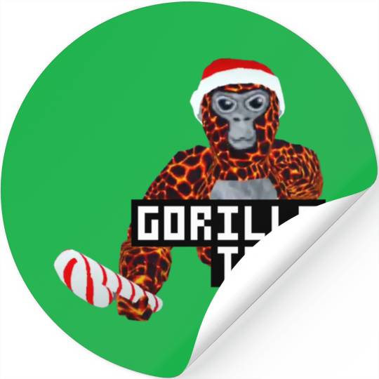 Gorilla Tag Santa Monkey Candy Cane Gorilla Stickers