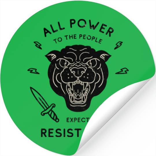 Black Panther All Power to the People Expect Stickers