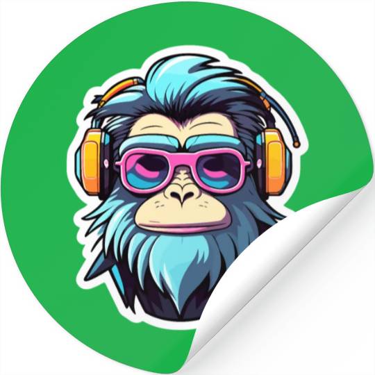 Ape Monkey Illustration Stickers