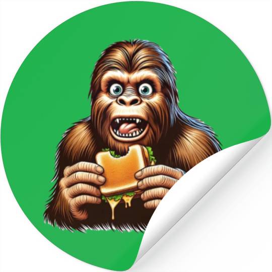 Bigfoot Discovers Grilled Cheese Sandwich Stickers
