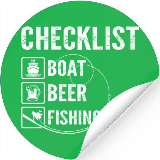 CHECKLIST Boat beer fishing gear Stickers
