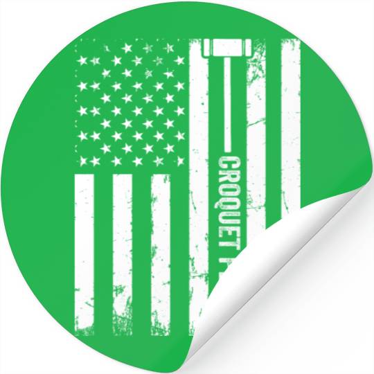 Croquet US Flag Croquet Player Stickers