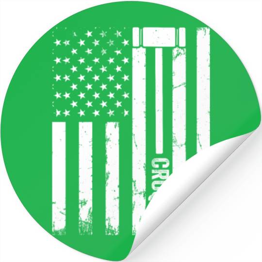 Croquet Player US Flag Croquet Stickers