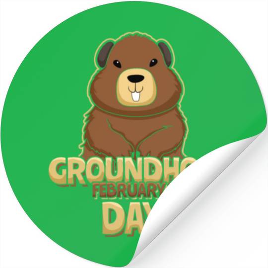 Groundhog Day Day February 2 Cute Kawaii Stickers