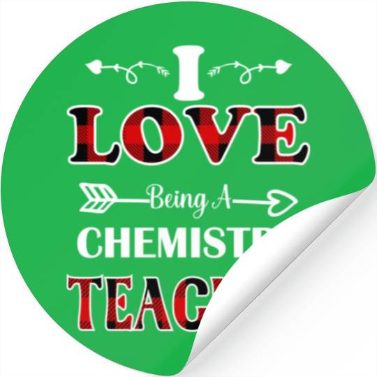 Chemistry Teacher valentines day red plaid28 Stickers