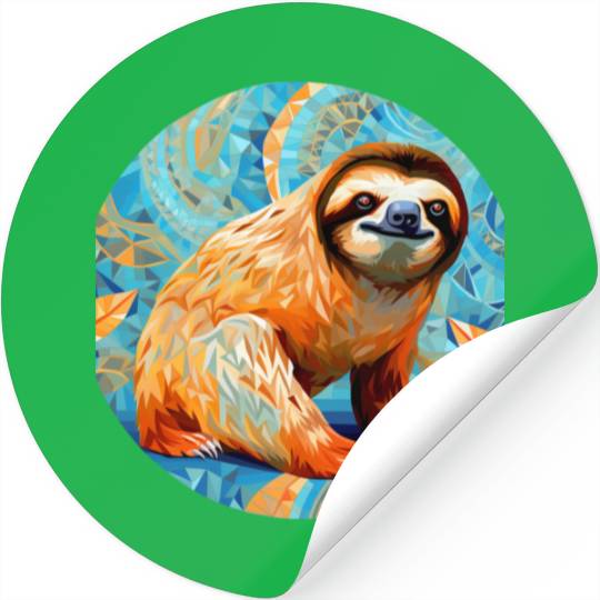 Mosaic Mandala Sloth Stickers