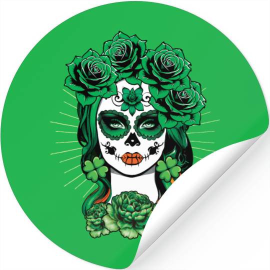 St Patrick's Day Dia De Los Muertos La Calavera Stickers