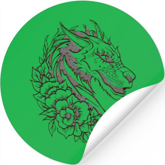 Fantasy Dragon Anime Drakhuvud Mytiska reptil Stickers