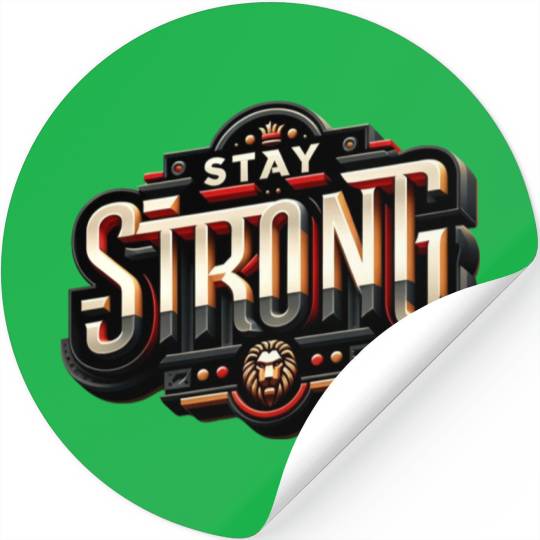 Empowering Lion 'Stay Strong' Motif Stickers