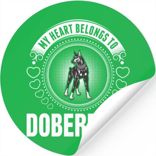 My Heart Belongs To Doberman Dog Stickers