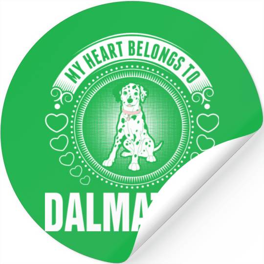 My Heart Belongs To Dalmatian Dog Stickers