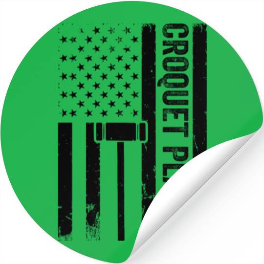 Croquet US Flag Croquet Player Stickers