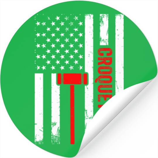 Croquet US Flag Croquet Player Stickers