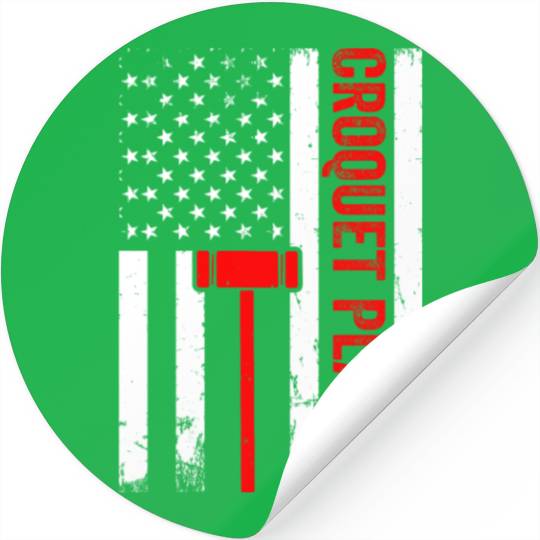 Croquet Player US Flag Croquet Player Stickers