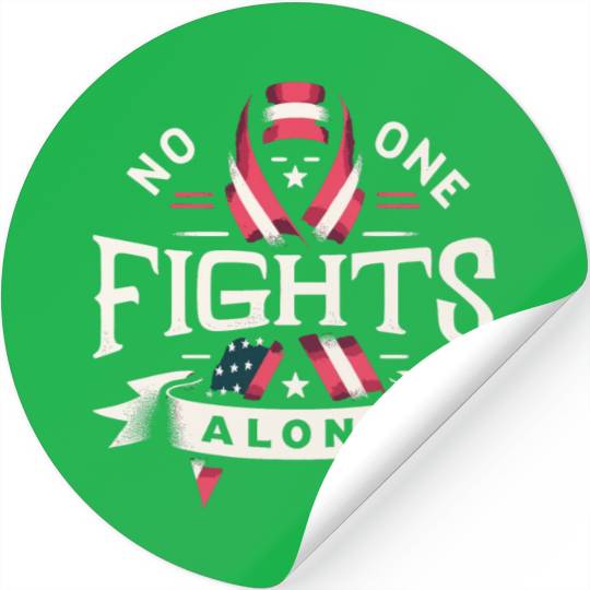 No One Fights Alone US Family Veteran Awareness Stickers