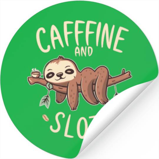 CAFFEINE SLOTH Stickers