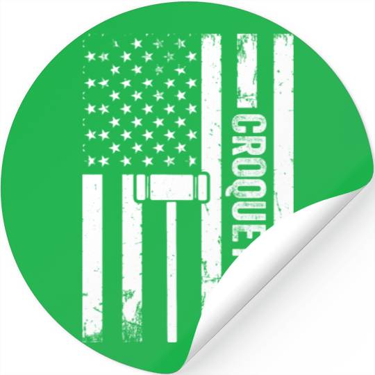 Croquet Player Croquet US Flag Croquet Stickers