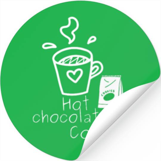 Hot chocolate cookies Yardside font logo white Stickers