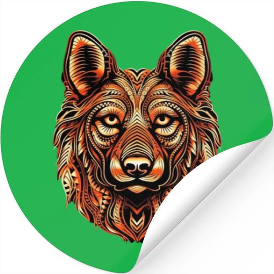 German Shepherd Funny Dog Street Art Comic Pet Stickers