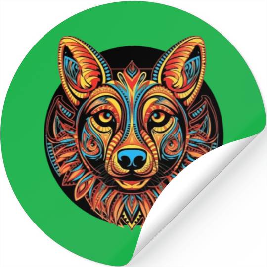 German Shepherd Funny Dog Street Art Comic Pet Stickers