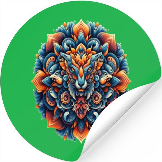 Regal Fox Mandala Stickers