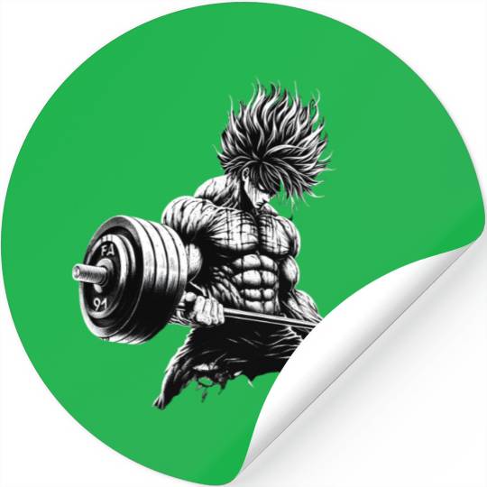 Gym anime Warrior Workout Stickers