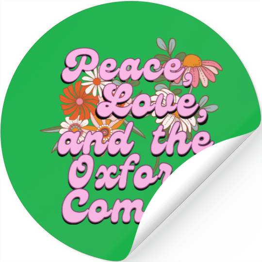 Funny Oxford Comma Peace Love and the Oxford Comma Stickers