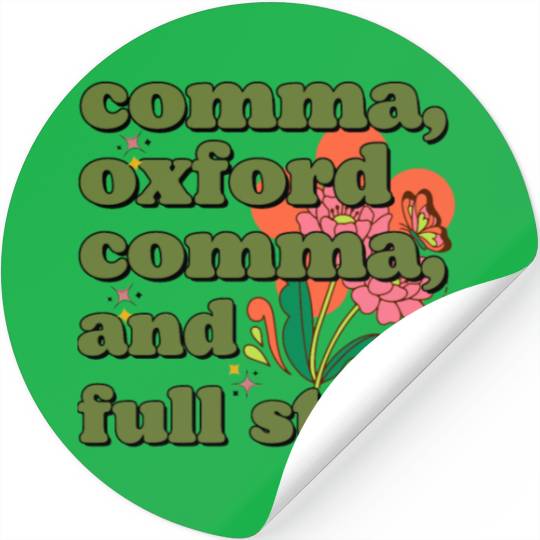 Oxford comma. For grammar students and teachers Stickers