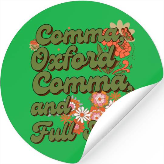 Oxford comma. For grammar students and teachers Stickers