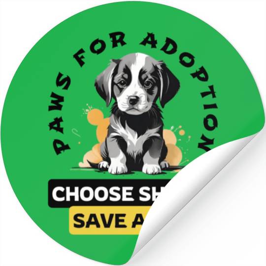 Paws for Adoption: Shelter Advocate Dog Graphic Stickers