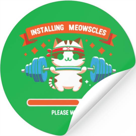 Meowscle Gym Workout Cat ,Installing meowscles Stickers