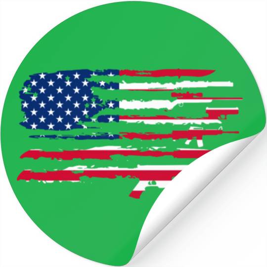 American Flag Gun Stickers