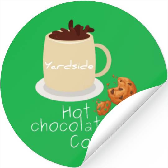 Drink Hot chocolate cookies Yardside font logo Stickers