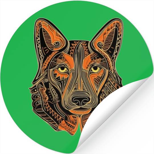 German Shepherd Funny Dog Street Art Comic Pet Stickers