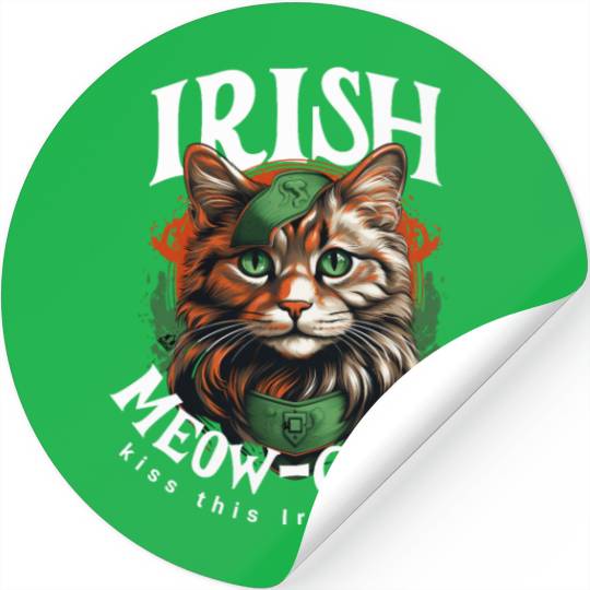 IRISH MEOW-GICAL CAT Feline Kitty Design Stickers