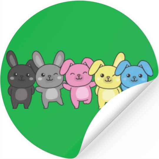 Polygender Flag Pride Lgbtq Bunny Stickers