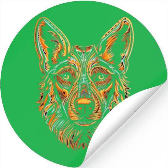 German Shepherd Funny Dog Street Art Comic Pet Stickers