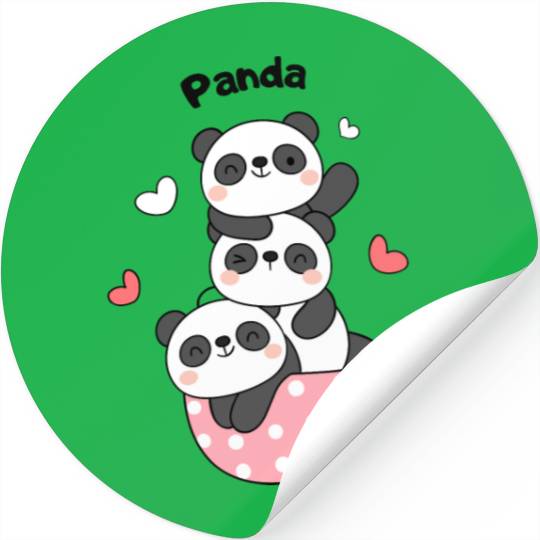 Bear And Panda Couple Classic Stickers