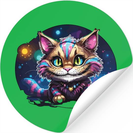Fantasy Cheshire Cat Smile, Alice in Wonderland Stickers