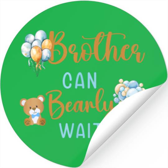 Brother Can Bearly Wait Baby Shower Stickers