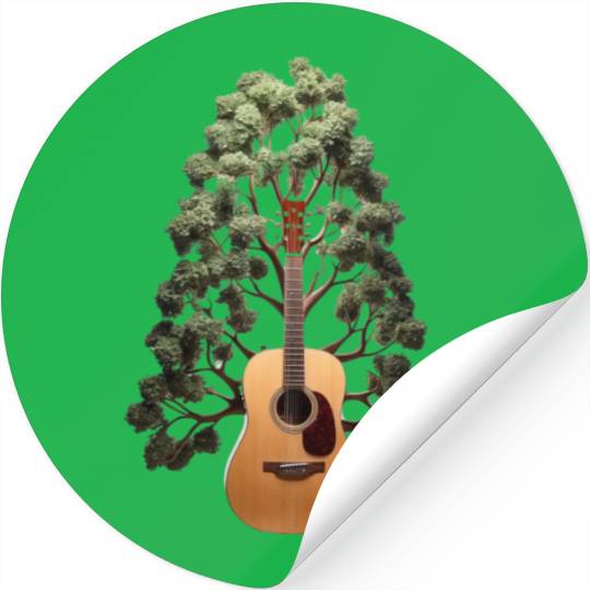Acoustic Guitar Stickers Tree of Life Guitar