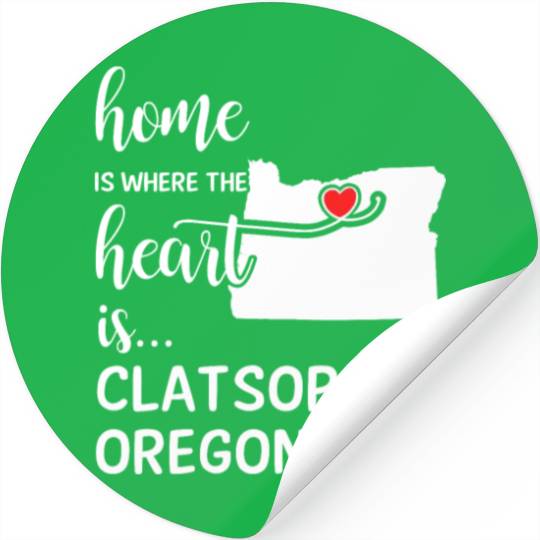 Clatsop County Oregon Is Where My Heart Is Gift Stickers