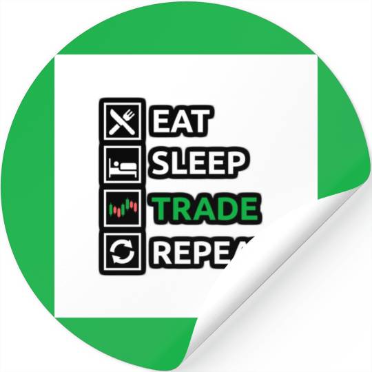 Bitcoin Eats Sleep Trade and Repeat Criptocurrency Stickers