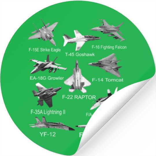 Fighters Jets F22 Raptor F14 Tomcat Plane Spotting Stickers